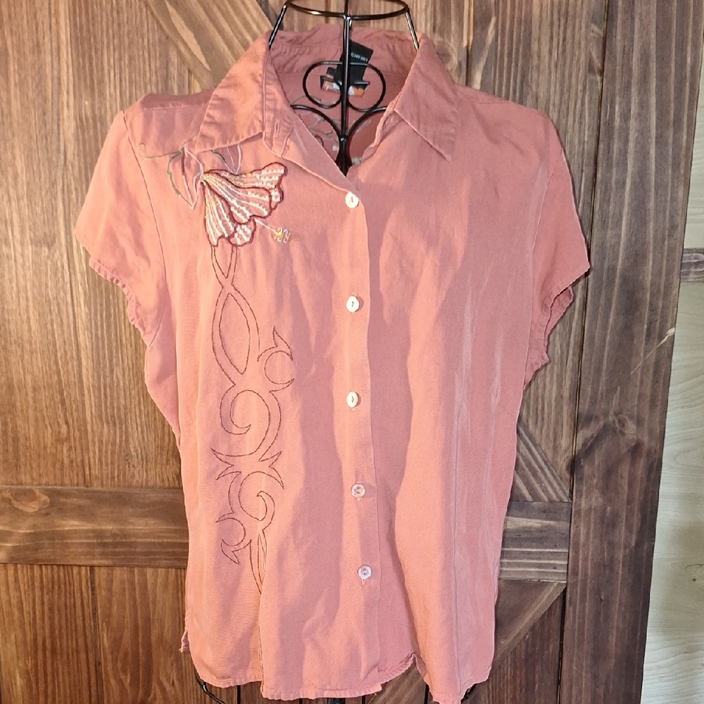 Harley Davidson Embroidered Women's Top - Peach